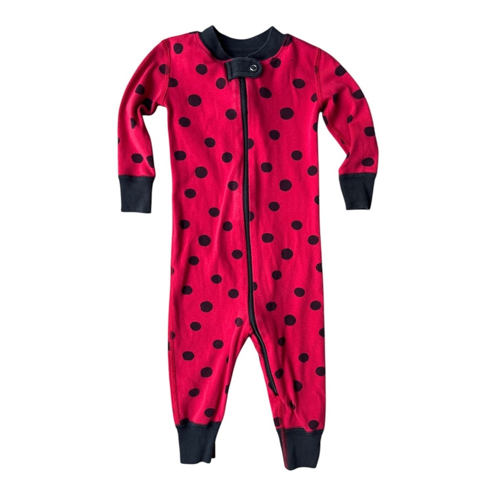 Hanna Andersson Red Black Polka Dot Organic Cotton Sleeper 12-18 Months 75cm